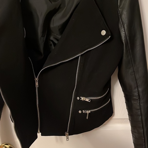 ABS Denim Collection Allen Schwartz S Black 100% PU (Vegan) Leather Jacket - Picture 4 of 10